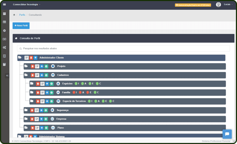 SPFWeb controle de acessos - Sistema de Manejo Florestal